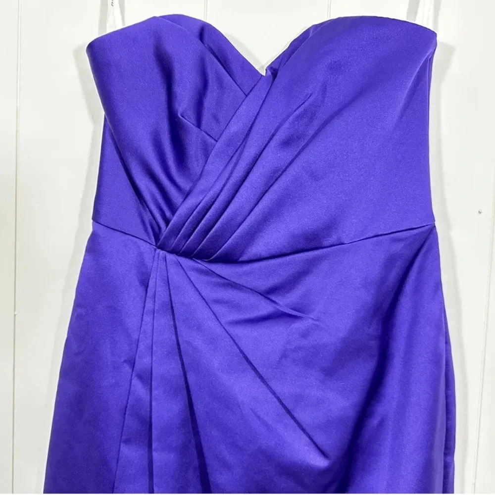 DAVIDS BRIDAL Satin Strapless mini Sheath Dress Size 2 - Picture 2 of 5